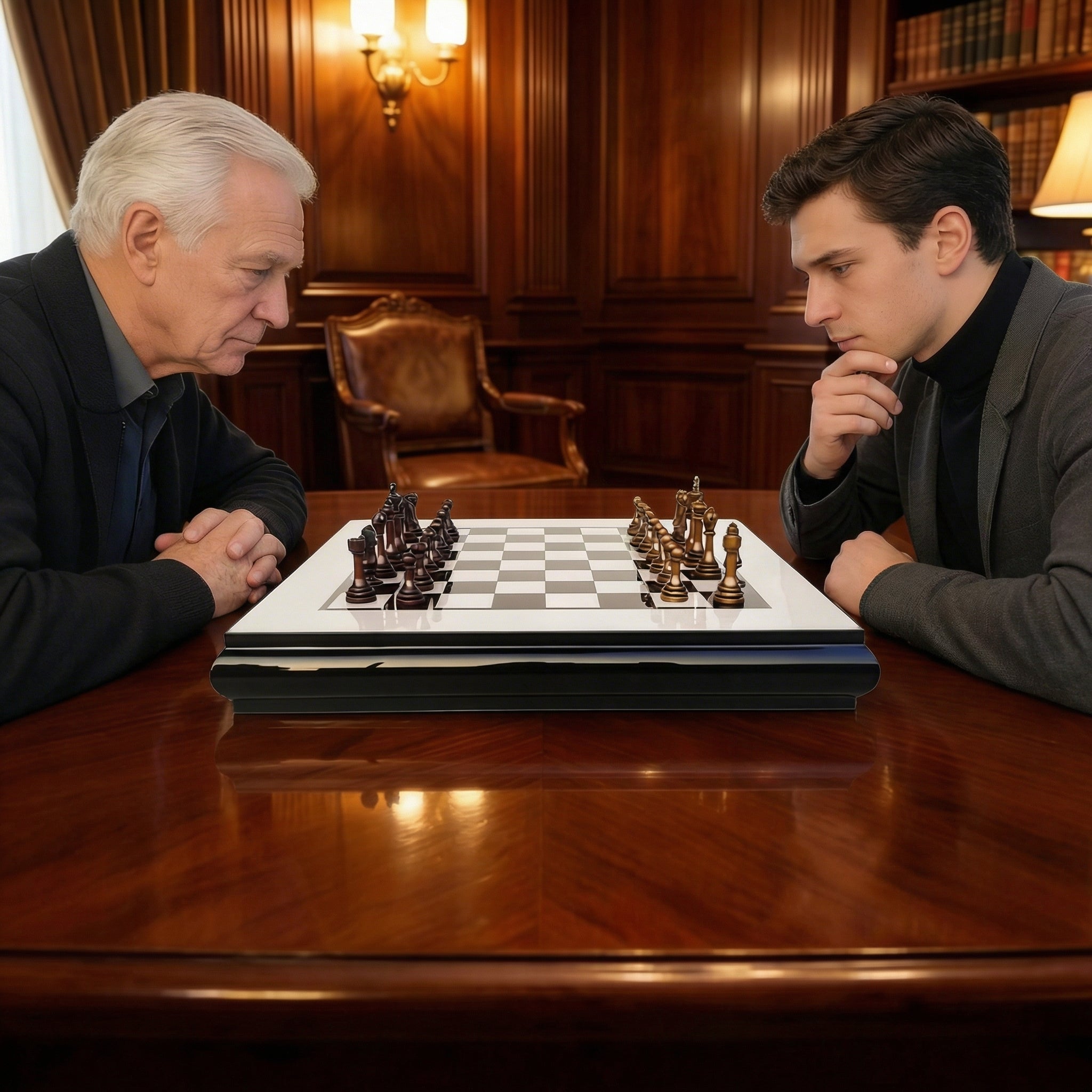 Scacchiera con cassetto in Bosso ed Ebano