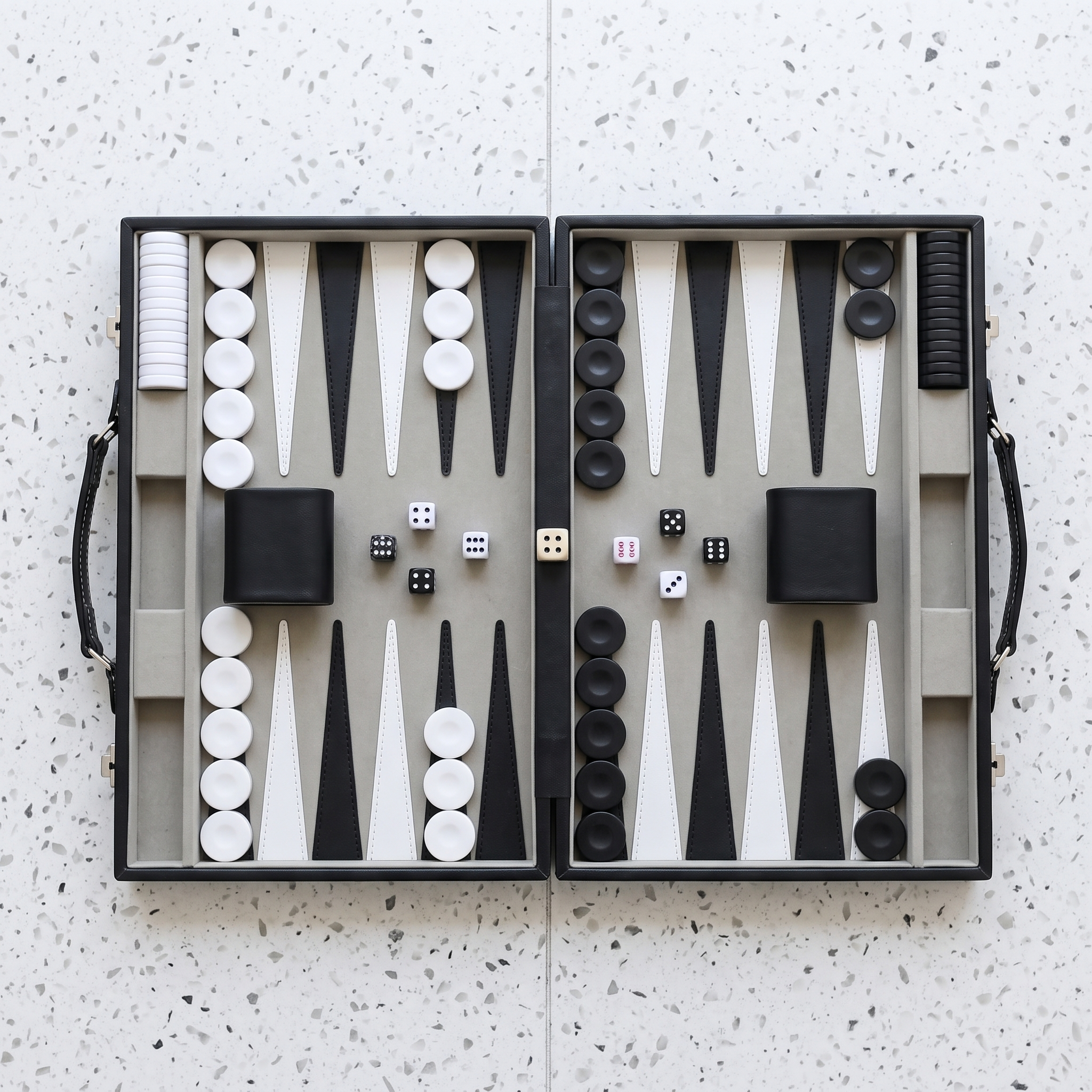 Backgammon Milano - Valigetta in Similpelle Nera