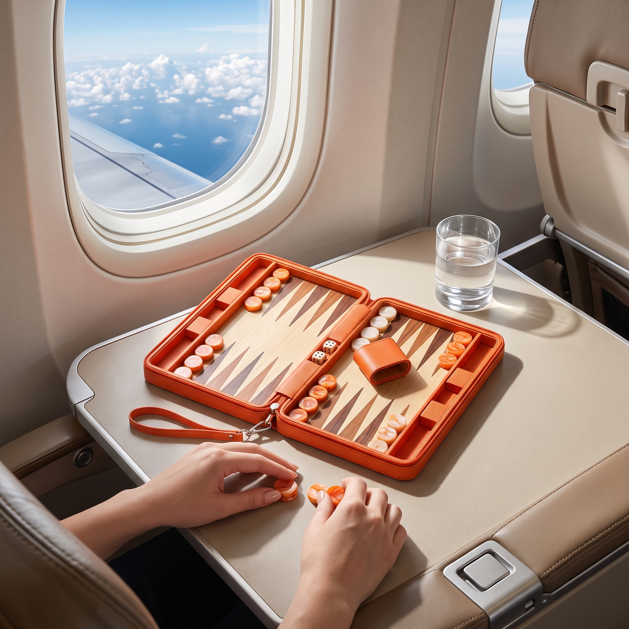 Backgammon Alanya - Set da Viaggio Magnetico in Similpelle