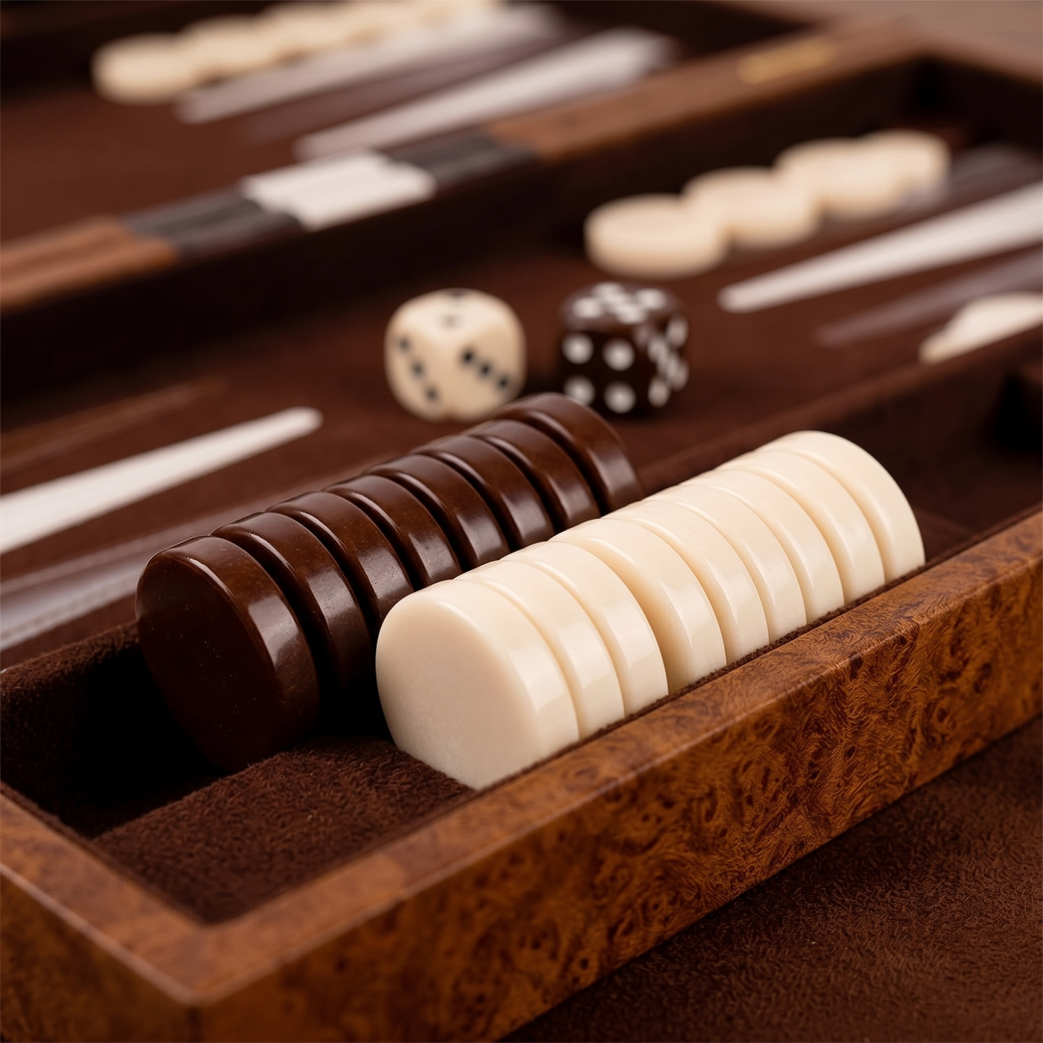 Backgammon Havana - Valigetta in Similpelle Marrone