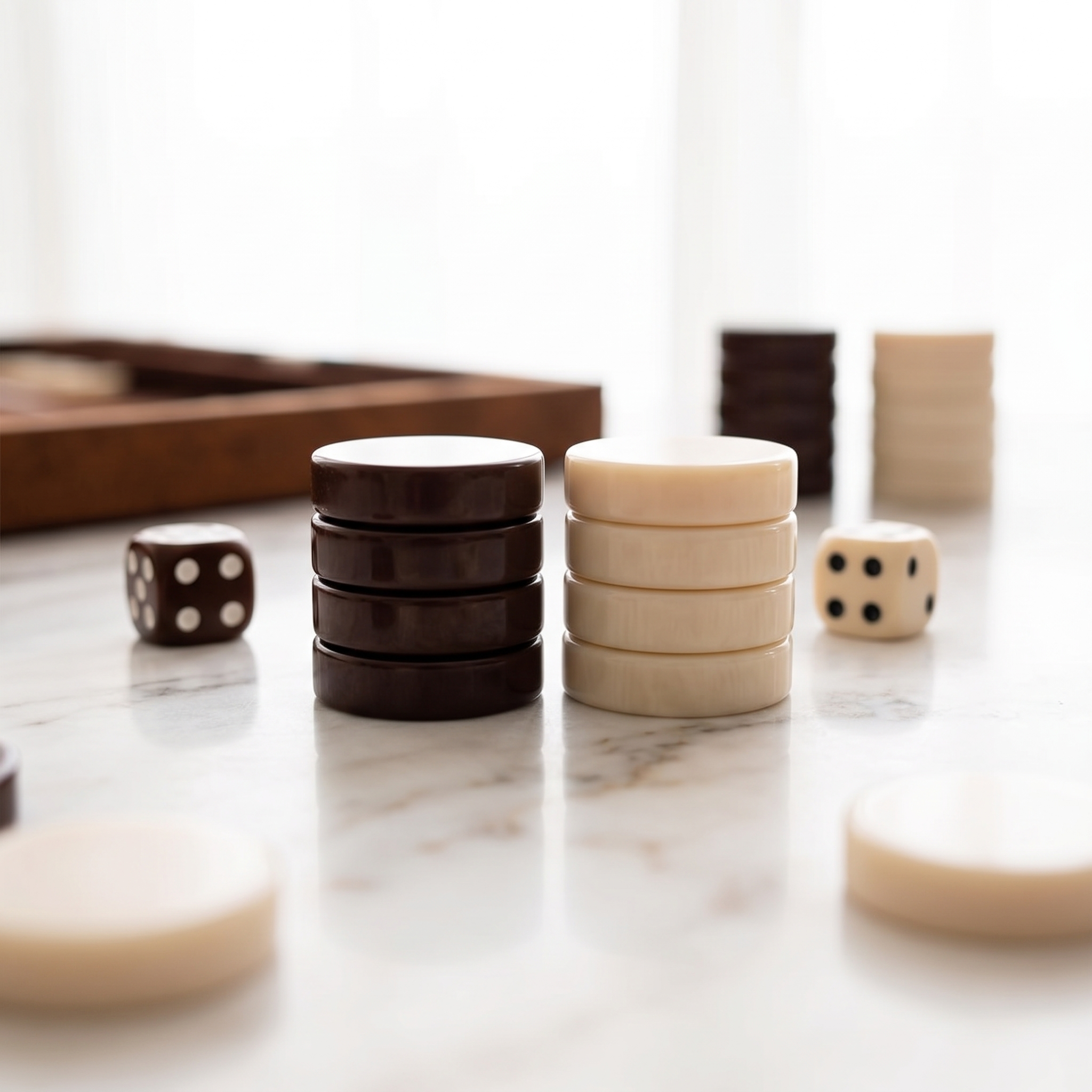 Backgammon Havana - Valigetta in Similpelle Marrone