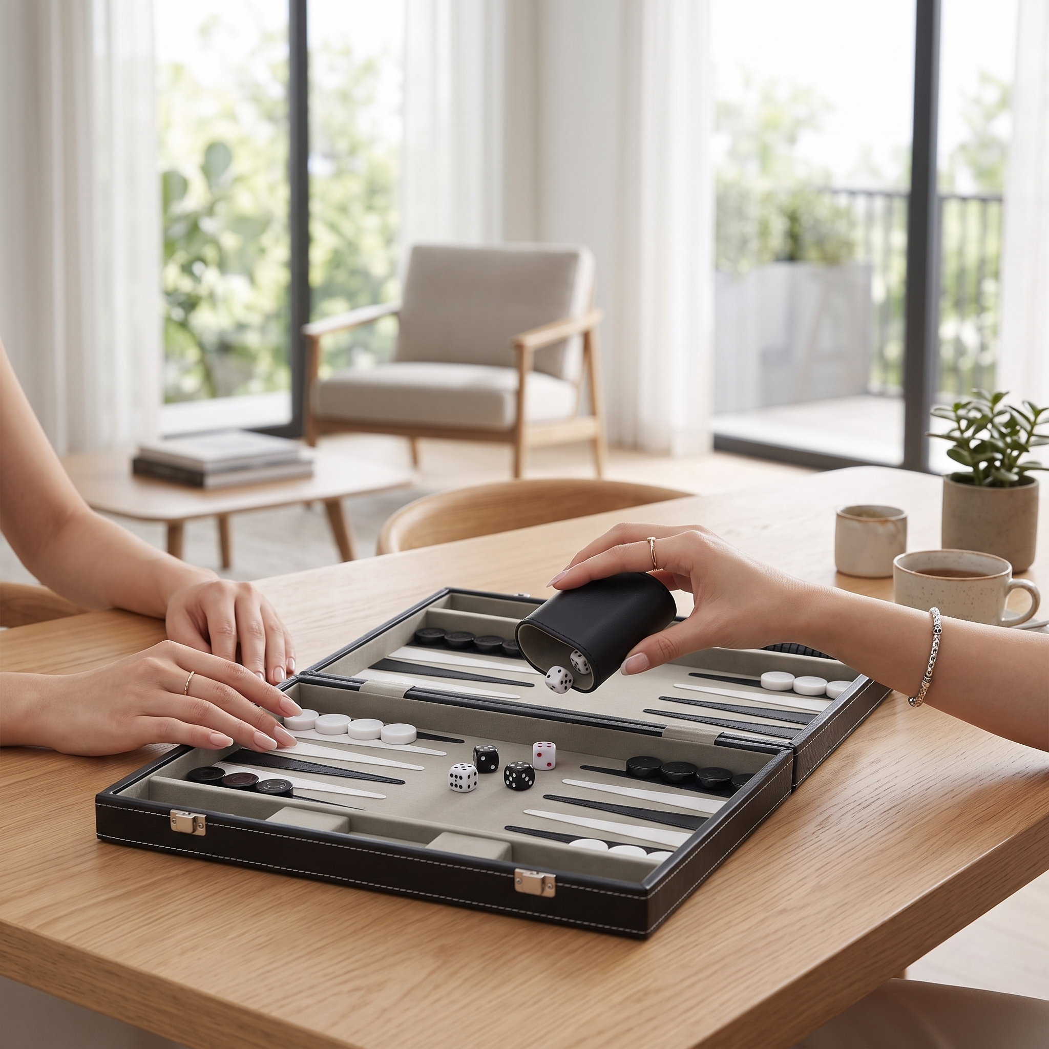 Backgammon Milano - Valigetta in Similpelle Nera
