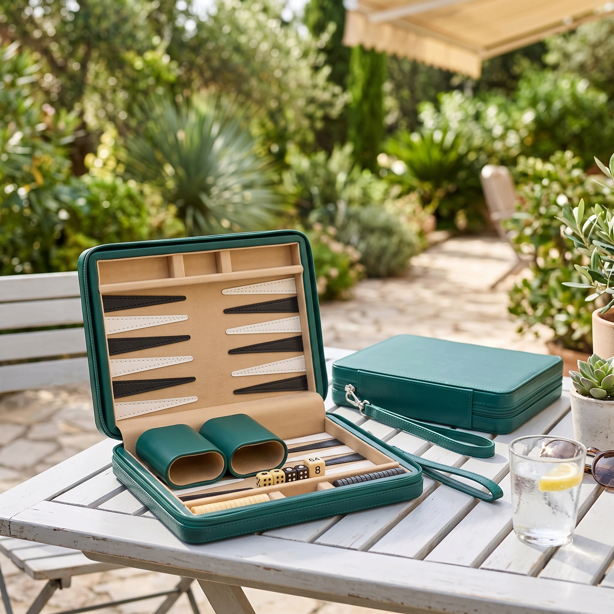 Backgammon Alanya - Set da Viaggio Magnetico in Similpelle