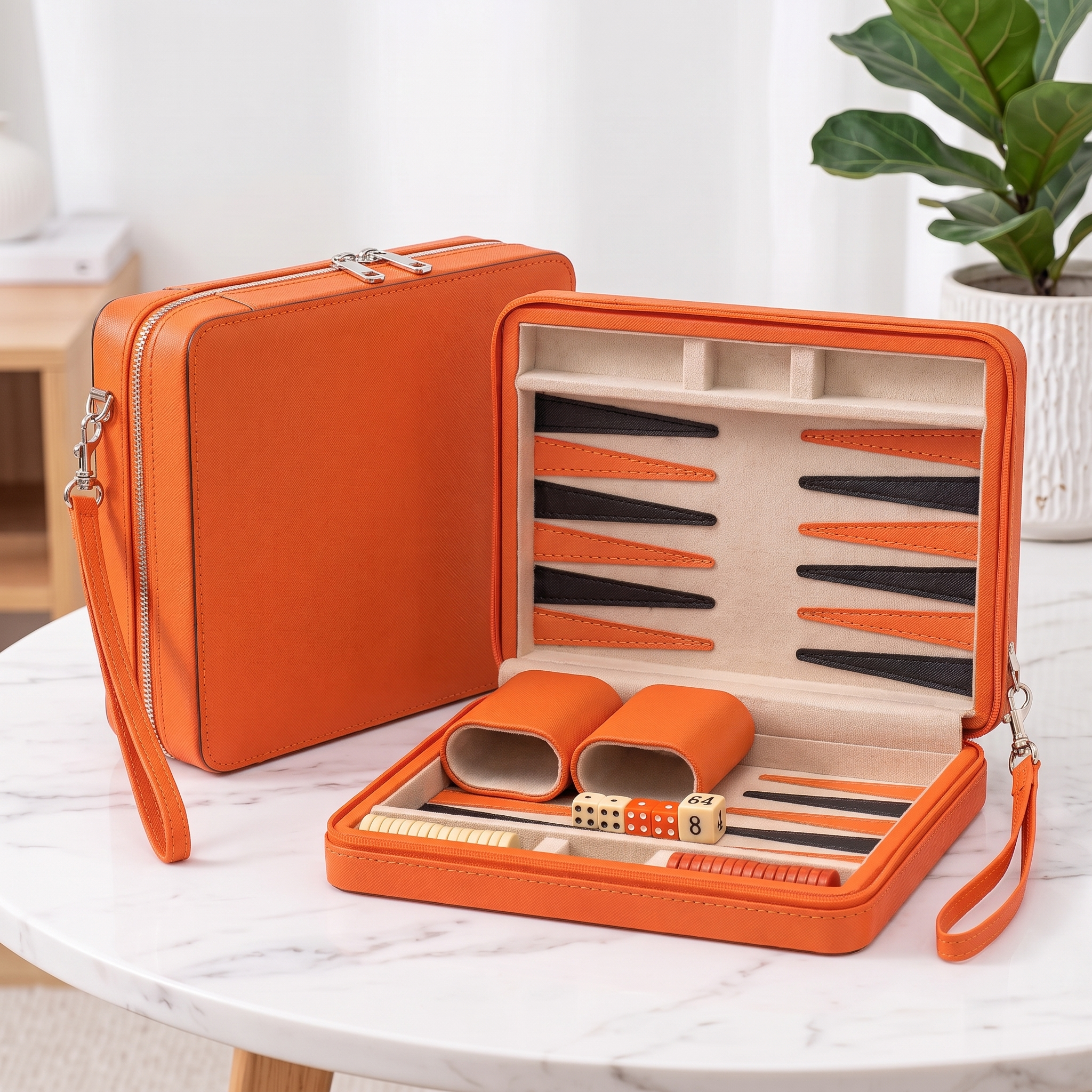 Backgammon Alanya - Set da Viaggio Magnetico in Similpelle