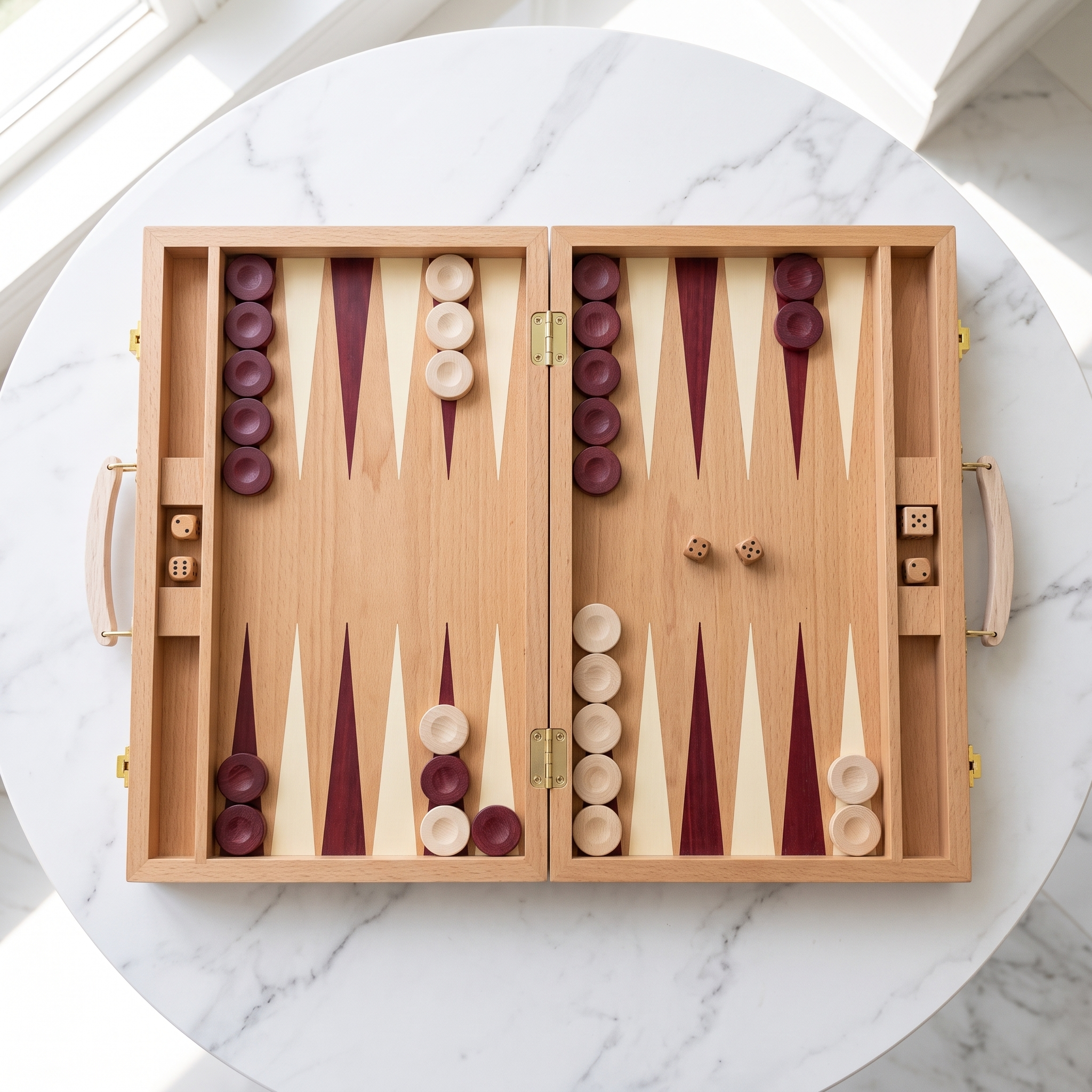 Backgammon Ankara - Cofanetto in Legno di Faggio Naturale