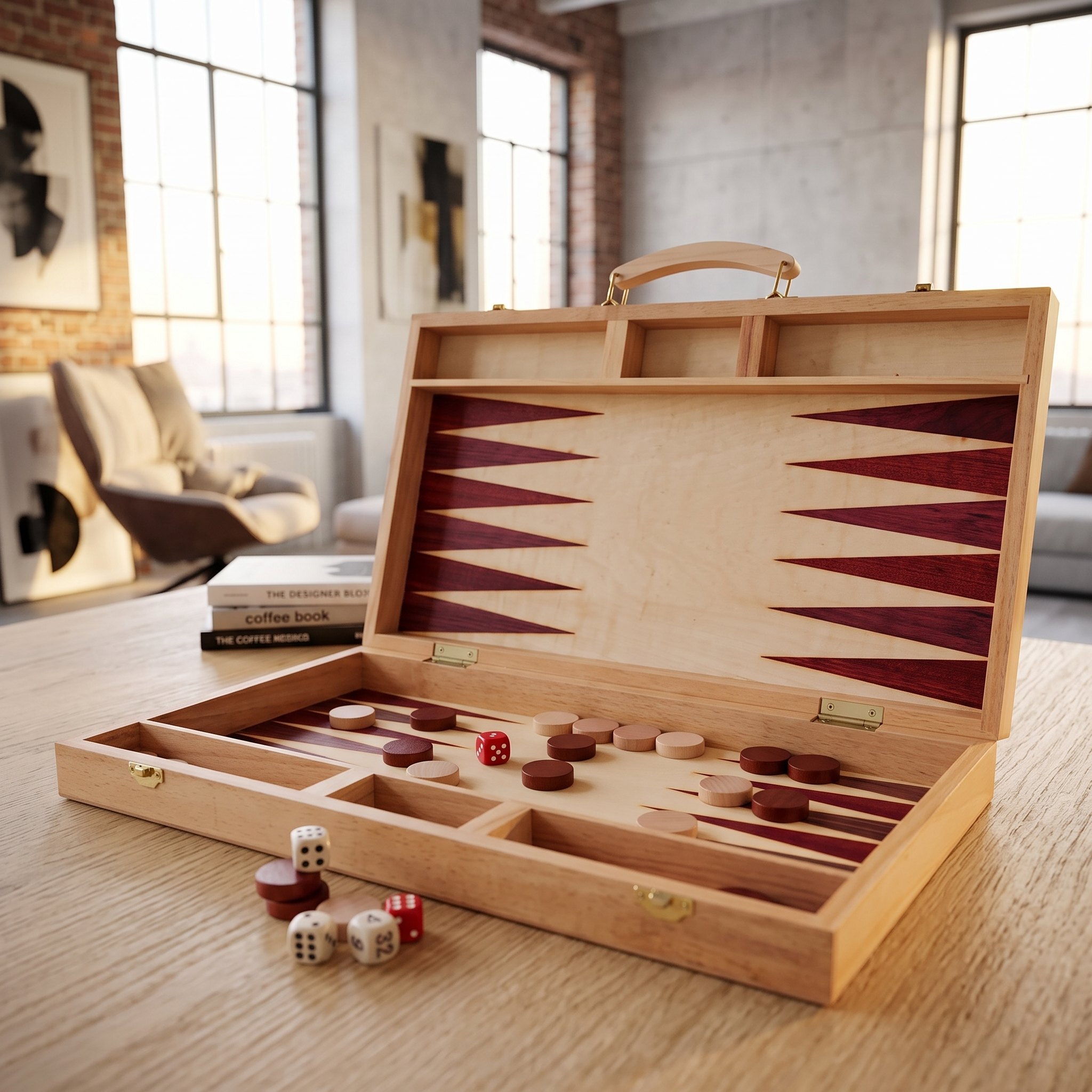 Backgammon Ankara - Cofanetto in Legno di Faggio Naturale